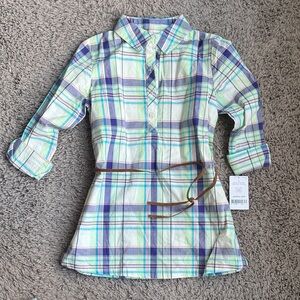 Carter's Blue and Green Plaid Button Down Shirt